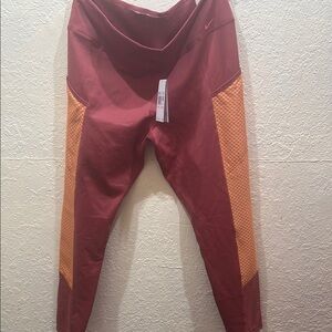 Nike Red and Orange Leggings for Activewear XXL